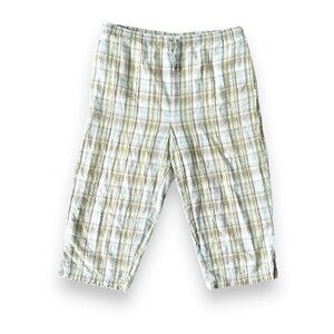 Vintage Blair Pastel Plaid Capri Cropped Pants Womens Size Medium Summer Coastal